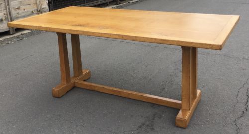 GOLDEN OAK REFECTORY DINING TABLE - ADDITIONAL PHOTO 6