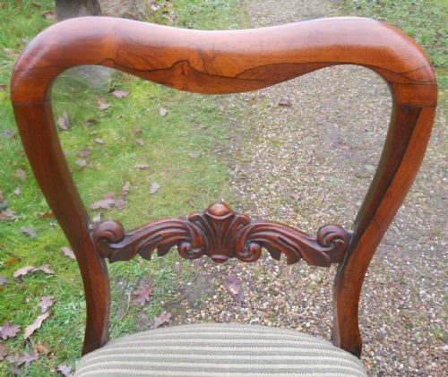 SET OF FOUR VICTORIAN ROSEWOOD DINING CHAIRS - ADDITIONAL PHOTO 4