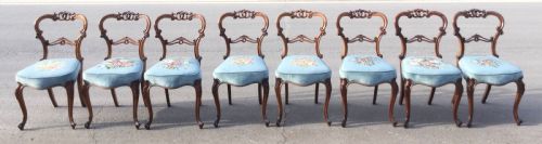 SET OF EIGHT VICTORIAN CARVED WALNUT DINING CHAIRS - ADDITIONAL PHOTO 2
