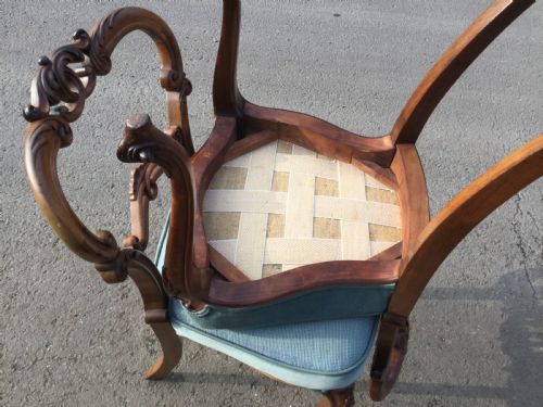 SET OF EIGHT VICTORIAN CARVED WALNUT DINING CHAIRS - ADDITIONAL PHOTO 8