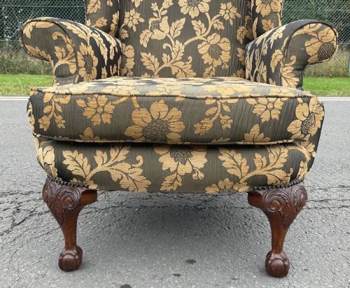 UPHOLSTERED WING FIRESIDE ARMCHAIR - ADDITIONAL PHOTO 1