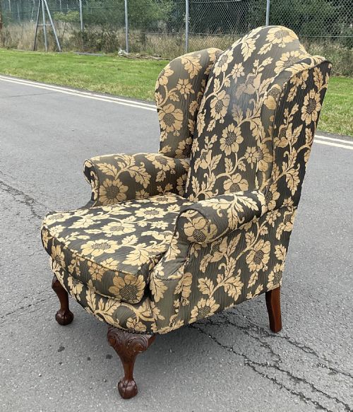 UPHOLSTERED WING FIRESIDE ARMCHAIR - ADDITIONAL PHOTO 2