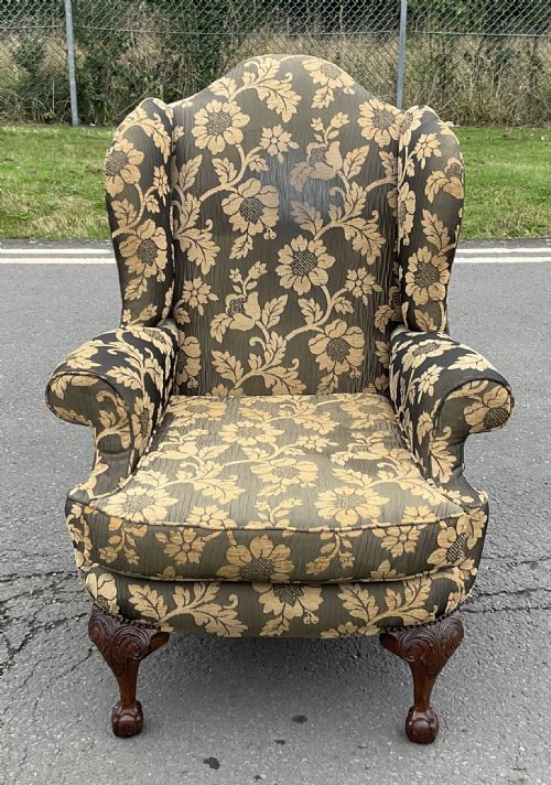 UPHOLSTERED WING FIRESIDE ARMCHAIR - ADDITIONAL PHOTO 3