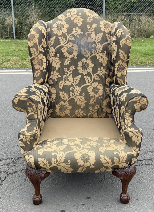 UPHOLSTERED WING FIRESIDE ARMCHAIR - ADDITIONAL PHOTO 5