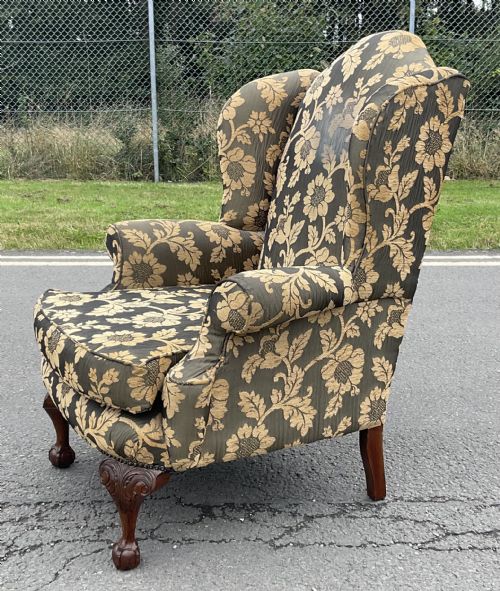 UPHOLSTERED WING FIRESIDE ARMCHAIR - ADDITIONAL PHOTO 6