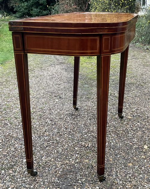 GEORGIAN INLAID MAHOGANY FOLDOVER TEA TABLE - ADDITIONAL PHOTO 6
