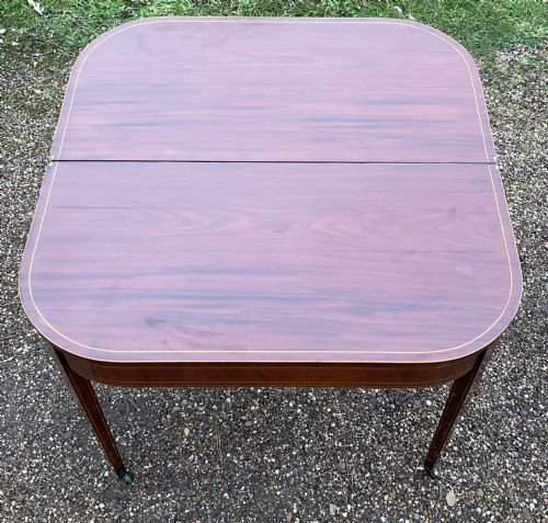 GEORGIAN INLAID MAHOGANY FOLDOVER TEA TABLE - ADDITIONAL PHOTO 8