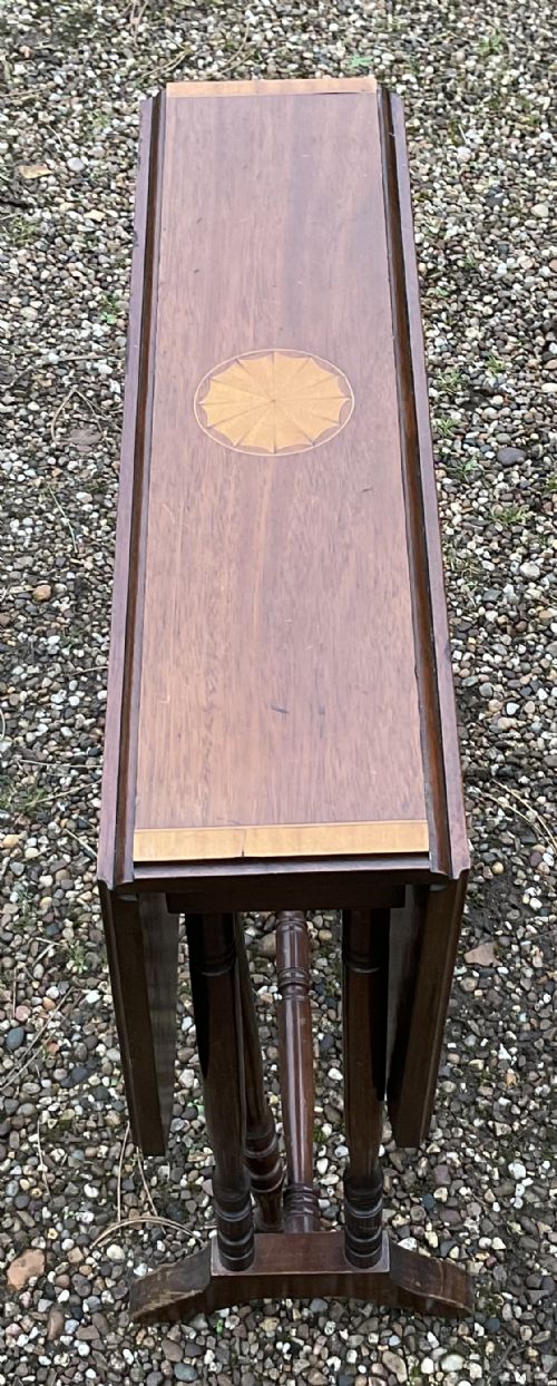EDWARDIAN INLAID MAHOGANY DROPLEAF COFFEE TABLE - ADDITIONAL PHOTO 1