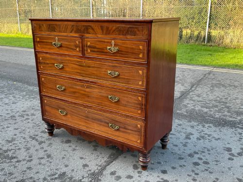 GEORGIAN INLAID MAHOGANY CHEST OF DRAWERS - ADDITIONAL PHOTO 1