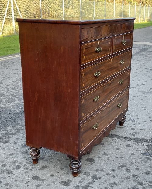 GEORGIAN INLAID MAHOGANY CHEST OF DRAWERS - ADDITIONAL PHOTO 2
