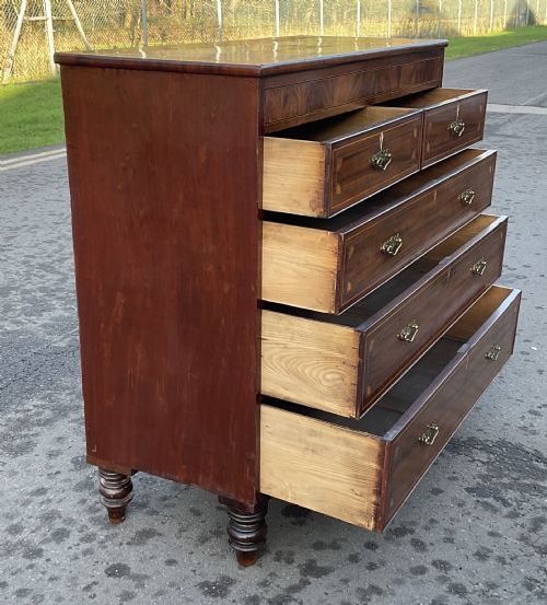GEORGIAN INLAID MAHOGANY CHEST OF DRAWERS - ADDITIONAL PHOTO 7