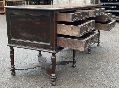 LARGE OAK WRITING DESK - ADDITIONAL PHOTO 7