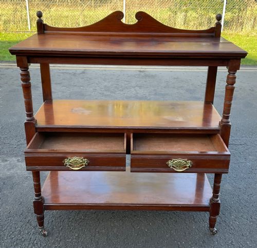 VICTORIAN MAHOGANY THREE TIER STAND BY MAPLE CO - ADDITIONAL PHOTO 4