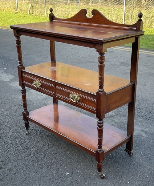 VICTORIAN MAHOGANY THREE TIER STAND BY MAPLE CO - ADDITIONAL PHOTO 8