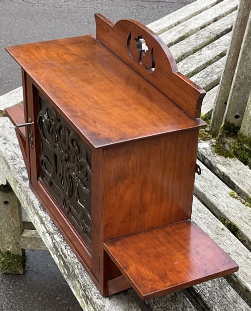 ART NOUVEAU SMALL MAHOGANY HANGING CABINET - ADDITIONAL PHOTO 3