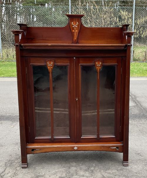 ART NOUVEAU MAHOGANY BOOKCASE - ADDITIONAL PHOTO 1