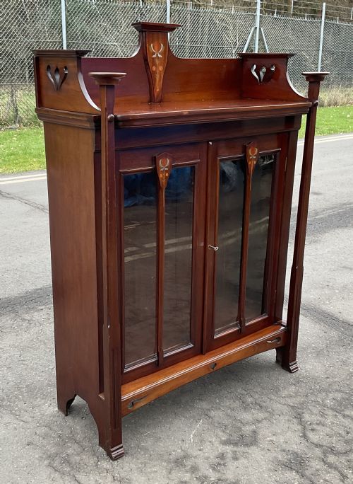 ART NOUVEAU MAHOGANY BOOKCASE - ADDITIONAL PHOTO 2