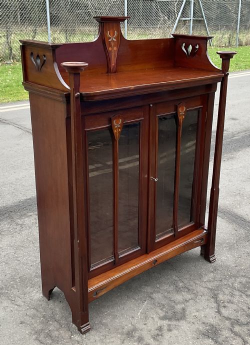 ART NOUVEAU MAHOGANY BOOKCASE - ADDITIONAL PHOTO 4