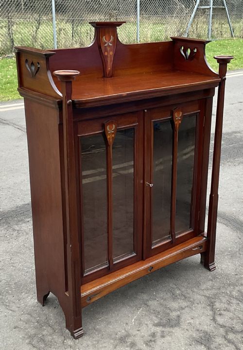 ART NOUVEAU MAHOGANY BOOKCASE - ADDITIONAL PHOTO 5