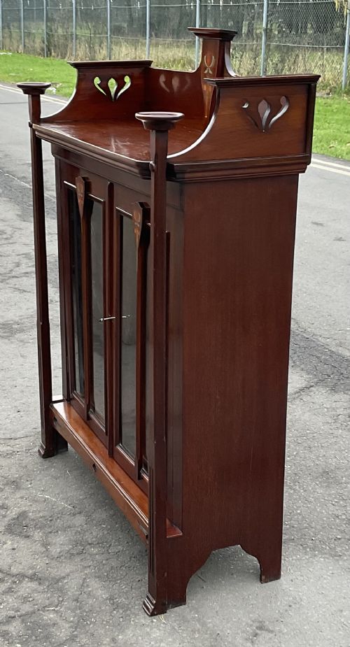ART NOUVEAU MAHOGANY BOOKCASE - ADDITIONAL PHOTO 6