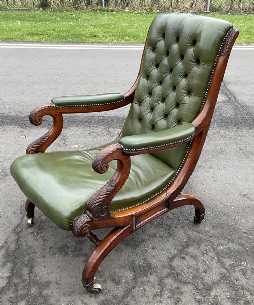 Georgian Library Leather Armchair