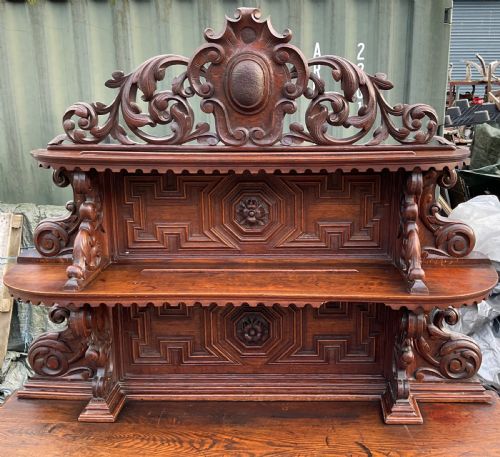 VICTORIAN LARGE CARVED OAK SIDEBOARD - ADDITIONAL PHOTO 6