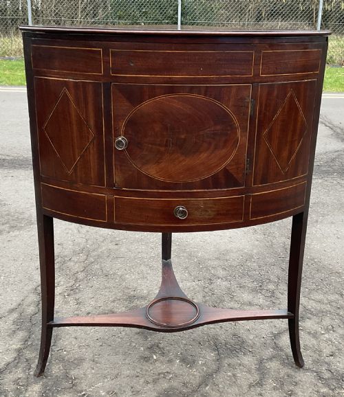 GEORGIAN INLAID MAHOGANY STANDING CORNER CUPBOARD - ADDITIONAL PHOTO 6