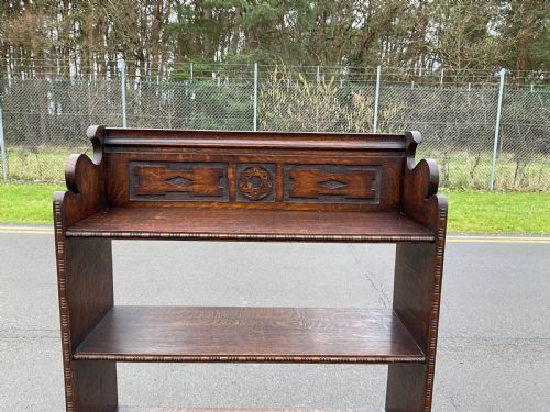 EDWARDIAN OAK STANDING OPEN BOOKCASE - ADDITIONAL PHOTO 4
