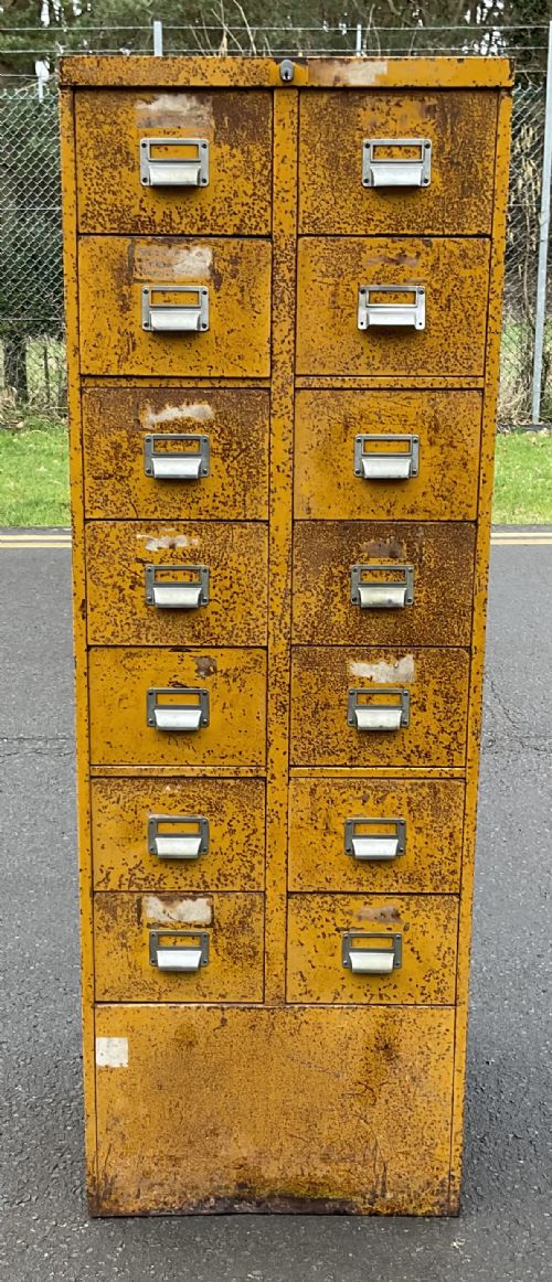 INDUSTRIAL TALL METAL CHEST OF DRAWERS