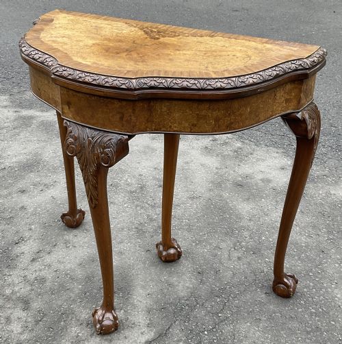 QUEEN ANNE STYLE WALNUT CARD TABLE - ADDITIONAL PHOTO 2