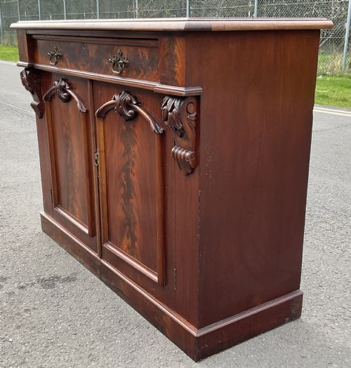 VICTORIAN MAHOGANY TWO DOOR SIDEBOARD - ADDITIONAL PHOTO 2