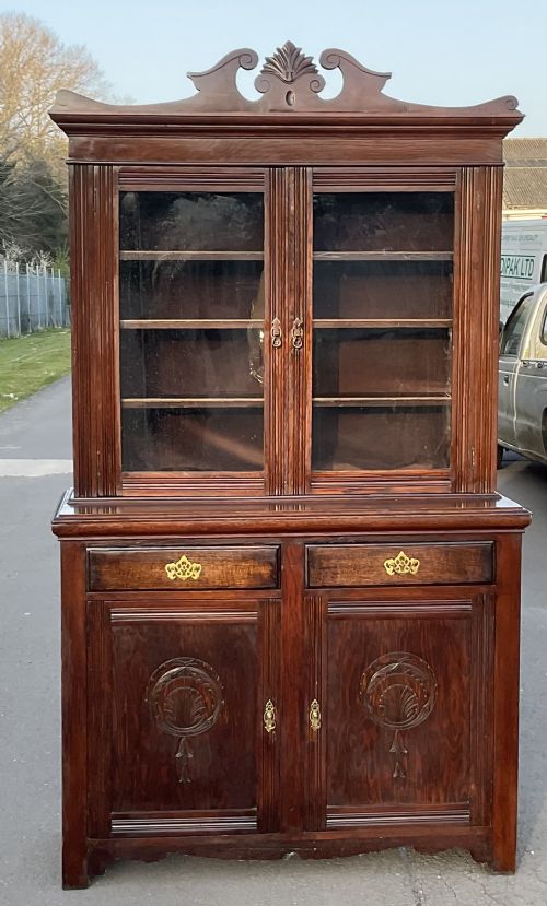 EDWARDIAN OAK LIBRARY BOOKCASE - ADDITIONAL PHOTO 1