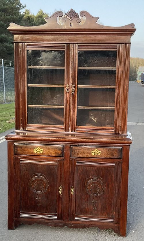 EDWARDIAN OAK LIBRARY BOOKCASE - ADDITIONAL PHOTO 3
