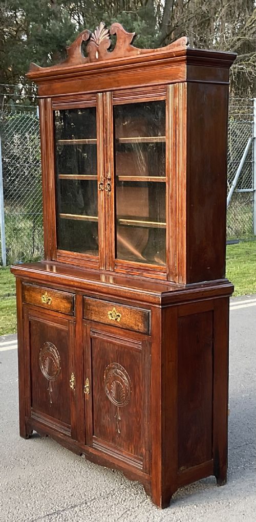 EDWARDIAN OAK LIBRARY BOOKCASE - ADDITIONAL PHOTO 4