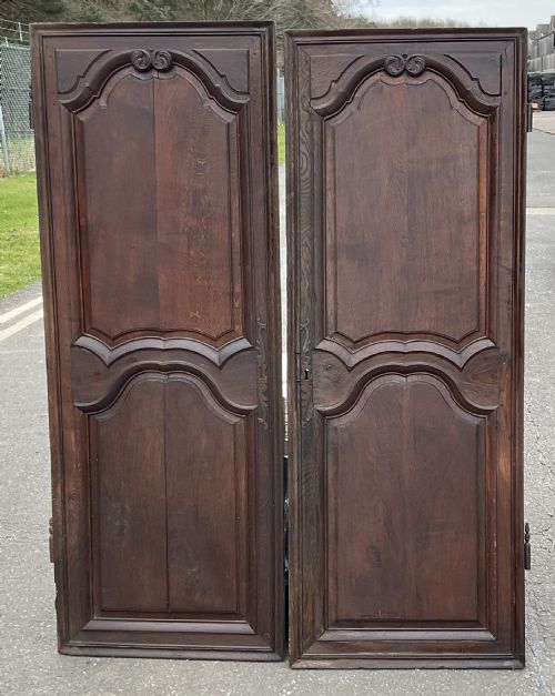 PAIR FRENCH ARMOIRE WALNUT DOORS