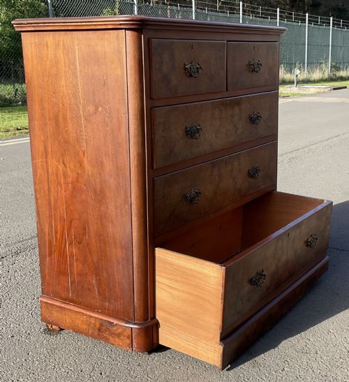 VICTORIAN BURR WALNUT CHEST OF DRAWERS - ADDITIONAL PHOTO 8