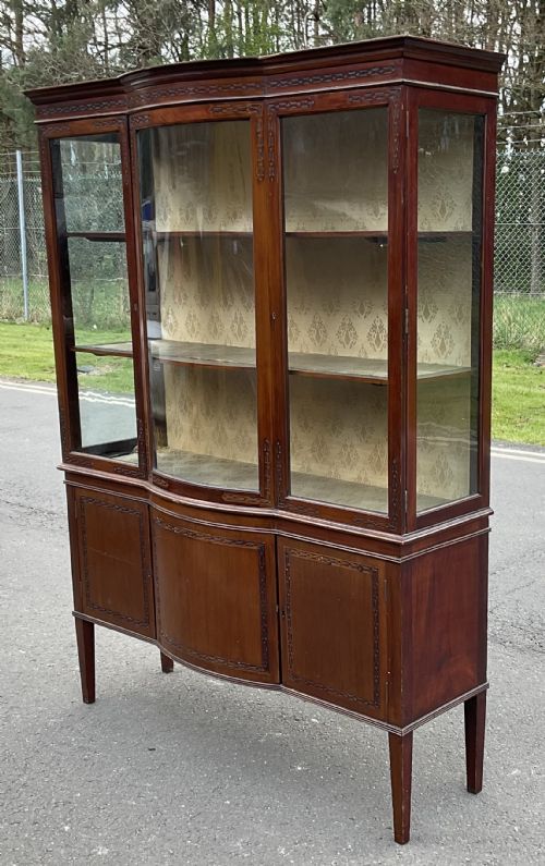 EDWARDIAN MAHOGANY CHINA DISPLAY CABINET - ADDITIONAL PHOTO 1