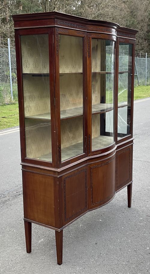 EDWARDIAN MAHOGANY CHINA DISPLAY CABINET - ADDITIONAL PHOTO 2
