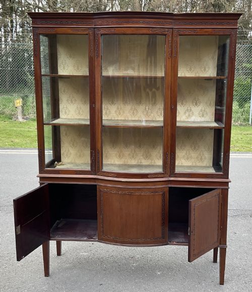 EDWARDIAN MAHOGANY CHINA DISPLAY CABINET - ADDITIONAL PHOTO 3