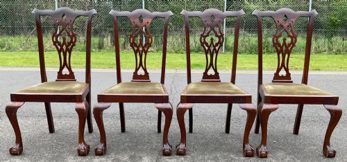 SET OF FOUR CHIPPENDALE STYLE MAHOGANY DINING CHAIRS - ADDITIONAL PHOTO 1