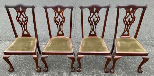 SET OF FOUR CHIPPENDALE STYLE MAHOGANY DINING CHAIRS - ADDITIONAL PHOTO 2