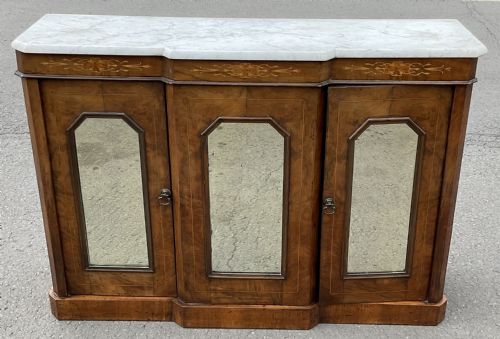 Victorian Small Inlaid Walnut Side Cabinet