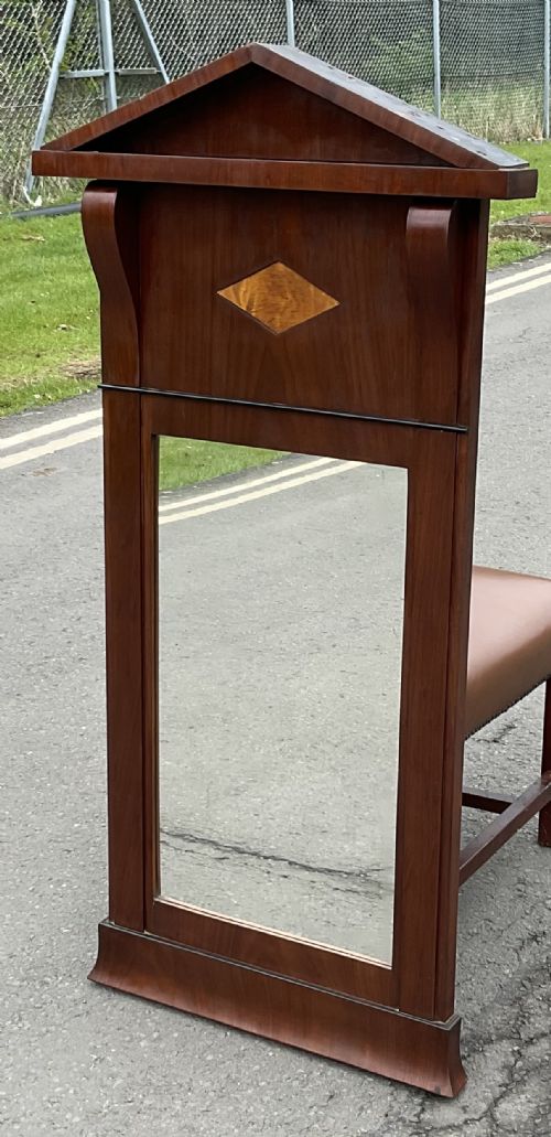VICTORIAN MAHOGANY FRAMED TALL HALL MIRROR - ADDITIONAL PHOTO 1