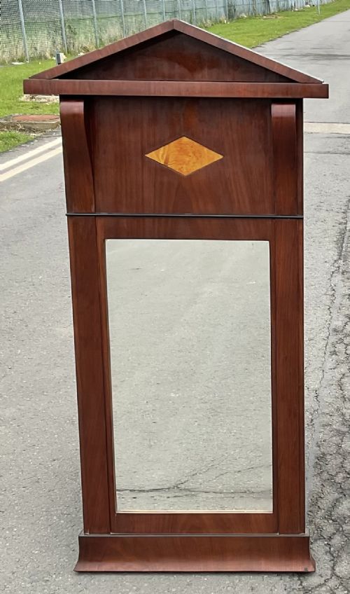 VICTORIAN MAHOGANY FRAMED TALL HALL MIRROR - ADDITIONAL PHOTO 2