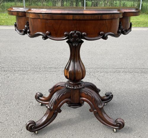 VICTORIAN ROSEWOOD CARD TABLE - ADDITIONAL PHOTO 2