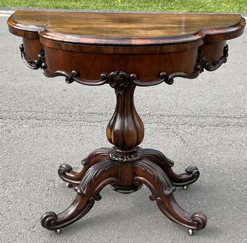 VICTORIAN ROSEWOOD CARD TABLE - ADDITIONAL PHOTO 3
