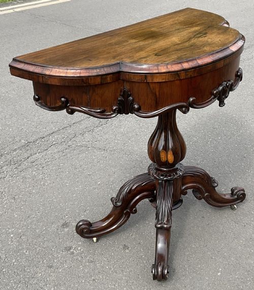VICTORIAN ROSEWOOD CARD TABLE - ADDITIONAL PHOTO 5