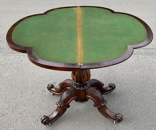 VICTORIAN ROSEWOOD CARD TABLE - ADDITIONAL PHOTO 8