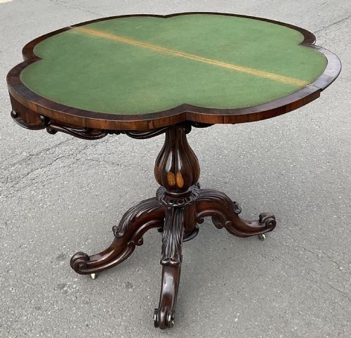 VICTORIAN ROSEWOOD CARD TABLE - ADDITIONAL PHOTO 9