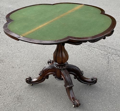 VICTORIAN ROSEWOOD CARD TABLE - ADDITIONAL PHOTO 10